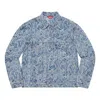 Supreme Script Jacquard Denim Trucker Jacket 'teal White'