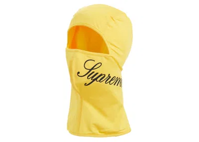 Pre-owned Supreme Script Lightweight Balaclava In Yellow