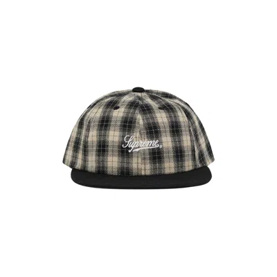 Pre-owned Supreme Script Logo 6-panel 'black Plaid' | Men's Size Onesize
