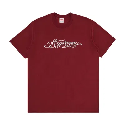 Pre-owned Supreme Script Tee 'cardinal' In Red