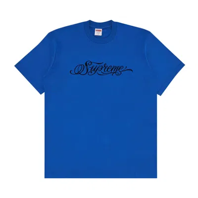 Pre-owned Supreme Script Tee 'royal' | Blue | Men's Size L