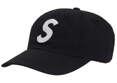 Pre-owned Supreme Seersucker S Logo 6 Panel In Black