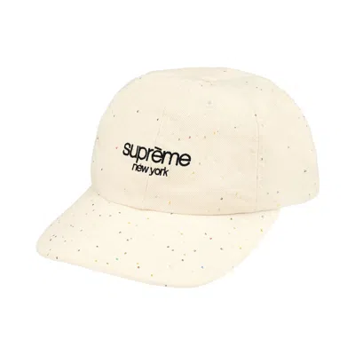 Pre-owned Supreme Sequin Denim Classic Logo 6-panel 'natural' | Cream | Men's Size Onesize In White