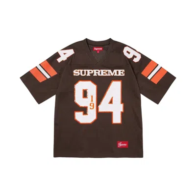 Pre-owned Supreme Sequin Football Jersey 'brown' | Men's Size L