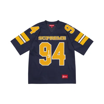 Pre-owned Supreme Sequin Football Jersey 'navy' | Blue | Men's Size Xl