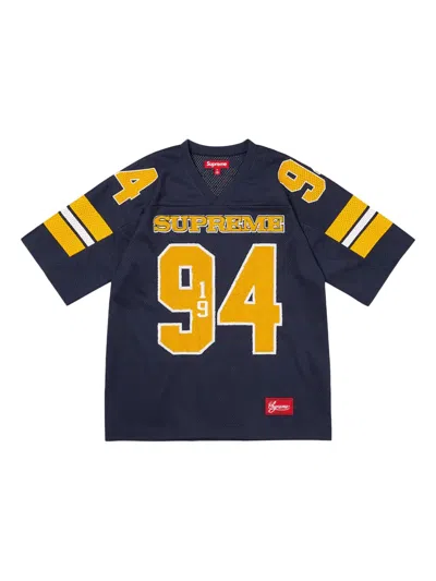 Supreme Sequin Football Jersey T-shirt In Blue