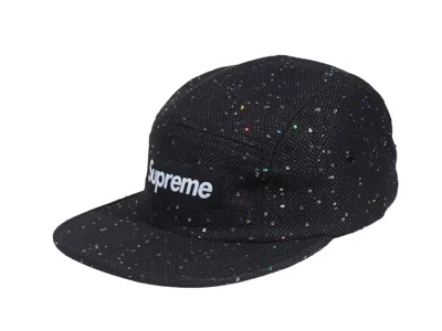 Pre-owned Supreme Sequins Camp Cap In Black