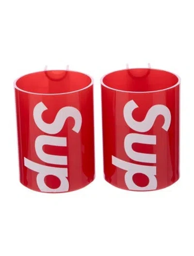 Pre-owned Supreme Set Of 2 Heller Stacking Mugs In Multi