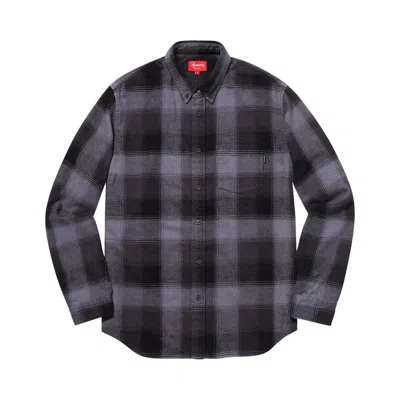 Pre-owned Supreme Shadow Plaid Flannel Shirt 'black' | Men's Size L