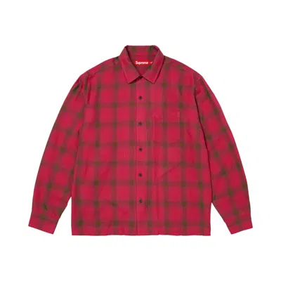 Pre-owned Supreme Shadow Plaid Rayon Shirt 'magenta' | Pink | Men's Size M