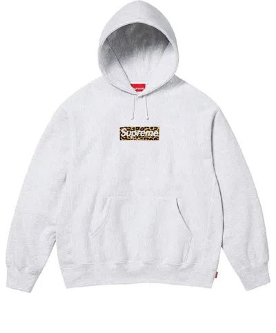 Supreme Shanghai Box Logo Hooded Sweatshirt 'grey' In White