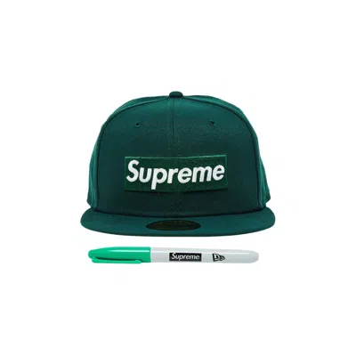 Pre-owned Supreme Sharpie Box Logo New Era 'dark Green' | Men's Size 7.375