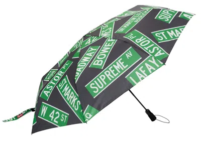 Pre-owned Supreme Shedrain Street Signs Umbrella In Black