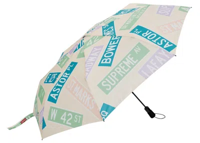 Pre-owned Supreme Shedrain Street Signs Umbrella In Natural