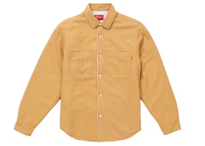 Pre-owned Supreme Sherpa Lined Denim Shirt In Gold