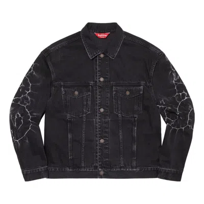 Supreme Shibori Denim Trucker Jacket 'black White'