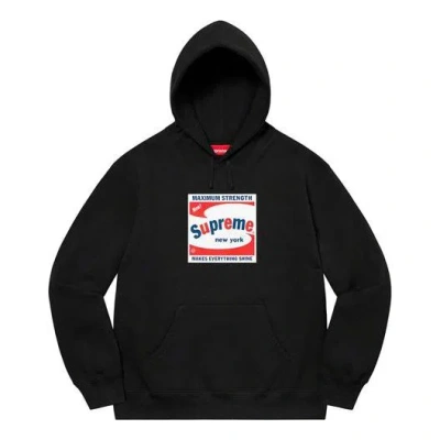 Supreme Shine Hooded Sweatshirt 'black White Red'