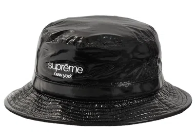 Pre-owned Supreme Shiny Nylon Crusher Hat In Black