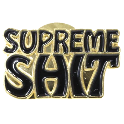 Pre-owned Supreme Shit Black Pin In Gold