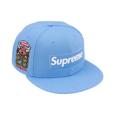 Pre-owned Supreme Shop Box Logo New Era 'light Blue Tokyo' | Men's Size 7.375