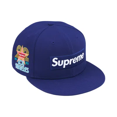 Pre-owned Supreme Shop Box Logo New Era 'light Navy Los Angeles' | Blue | Men's Size 8