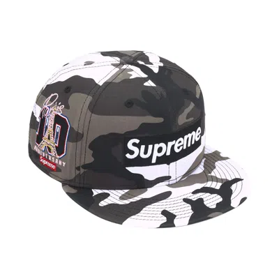 Pre-owned Supreme Shop Box Logo New Era 'snow Camo Paris' | White | Men's Size 7.25