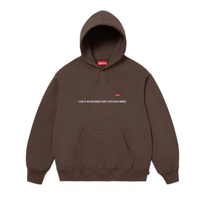 Pre-owned Supreme Shop Small Box Hooded Sweatshirt - Chicago 'dark Brown'
