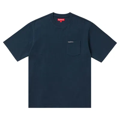Pre-owned Supreme Short-sleeve Pocket Tee 'navy' In Blue