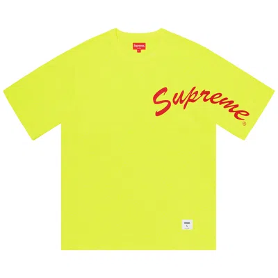 Pre-owned Supreme Shoulder Arc Short-sleeve Top 'fluorescent Yellow'