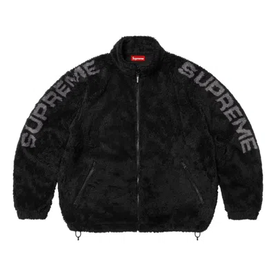 Supreme Shoulder Logo Fleece Jacket 'black' In Multi