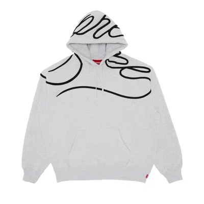Pre-owned Supreme Shoulder Script Hooded Sweatshirt 'ash Grey' | Men's Size M