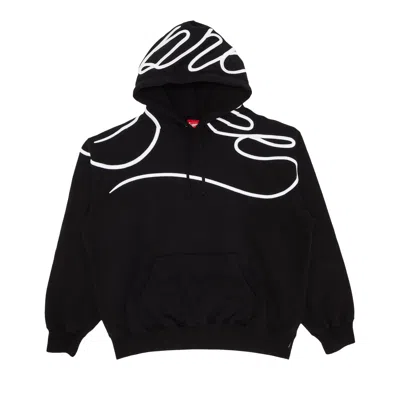 Pre-owned Supreme Shoulder Script Hooded Sweatshirt 'black' | Men's Size L