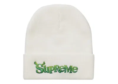 Pre-owned Supreme Shrek Beanie In White