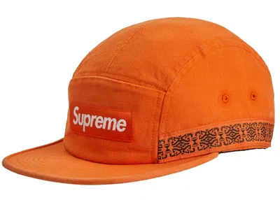 Pre-owned Supreme Side Tape Camp Cap In Orange
