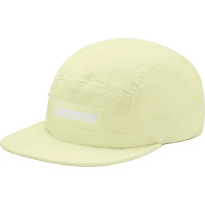 Pre-owned Supreme Side Zip Camp Cap In Pale Lime
