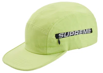 Pre-owned Supreme Side Zip Camp Cap (ss19) In Light Neon Green