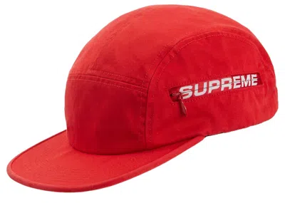 Pre-owned Supreme Side Zip Camp Cap (ss19) In Red