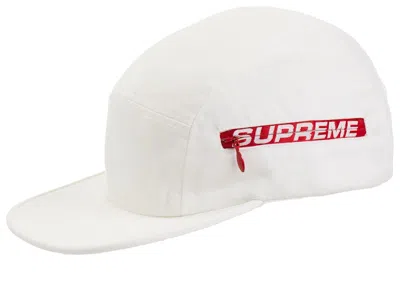 Pre-owned Supreme Side Zip Camp Cap (ss19) In White