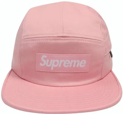 Pre-owned Supreme Side Zip Twill Camp Cap In Pink
