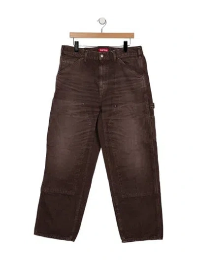 Pre-owned Supreme Signature Logo Relaxed Fit Jeans In Brown