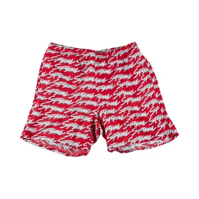 Pre-owned Supreme Signature Script Logo Water Short 'red' | Men's Size L