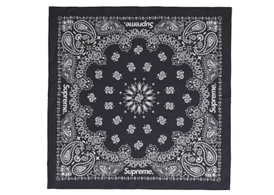 Pre-owned Supreme Silk Bandana In Black
