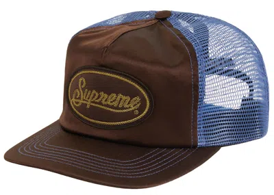 Pre-owned Supreme Silk Mesh Back 5panel In Brown