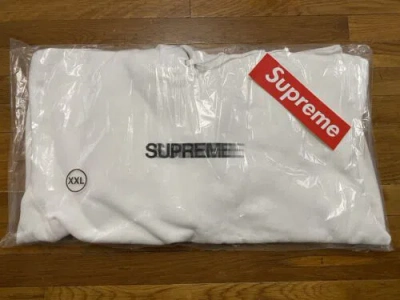 Pre-owned Supreme Size Xxl -  Motion Logo Hooded Sweatshirt Ss23 White Hoodie - Ship Today