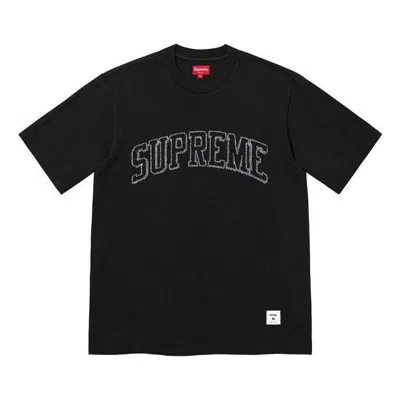 Supreme Sketch Embroidered S/s T-shirt 'black White'