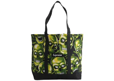 Pre-owned Supreme Skull Pile Denim Tote In Black