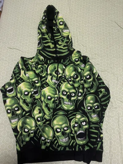 Pre-owned Supreme Skull Pile Hooded Hoodie Sweatshirt In Green
