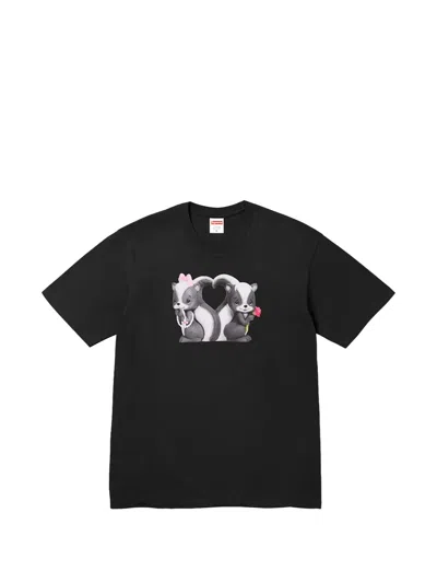 Supreme Skunk Round Neck T-shirt In Black