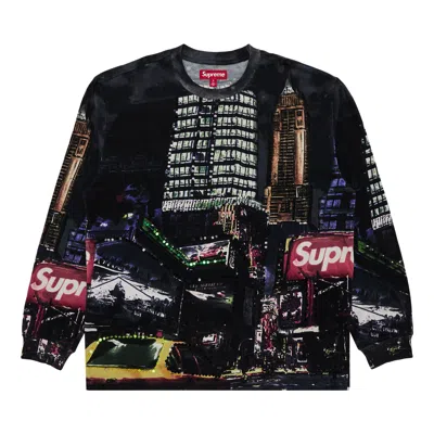 Pre-owned Supreme Skyline Sequin Long-sleeve Top 'night' | Black | Men's Size S