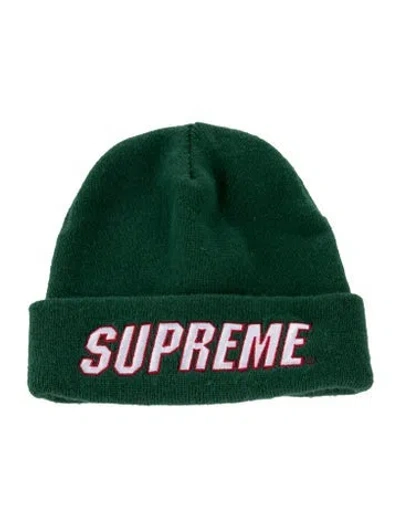 Pre-owned Supreme Slant Beanie In Green